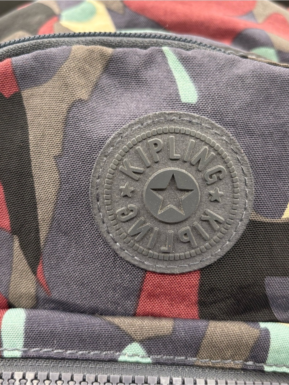 Kipling Paola Mini Backpack Camo Tonal Design Compact Lightweight Blue Gray - Picture 2 of 10